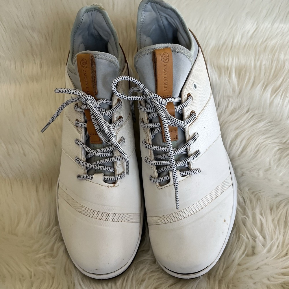 Enve Golf Athalonz White Tan Size US 11 Leather Golf Shoes Spikeless